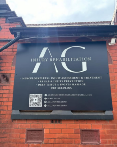 AG Injury Rehabilitation Clinic Sign