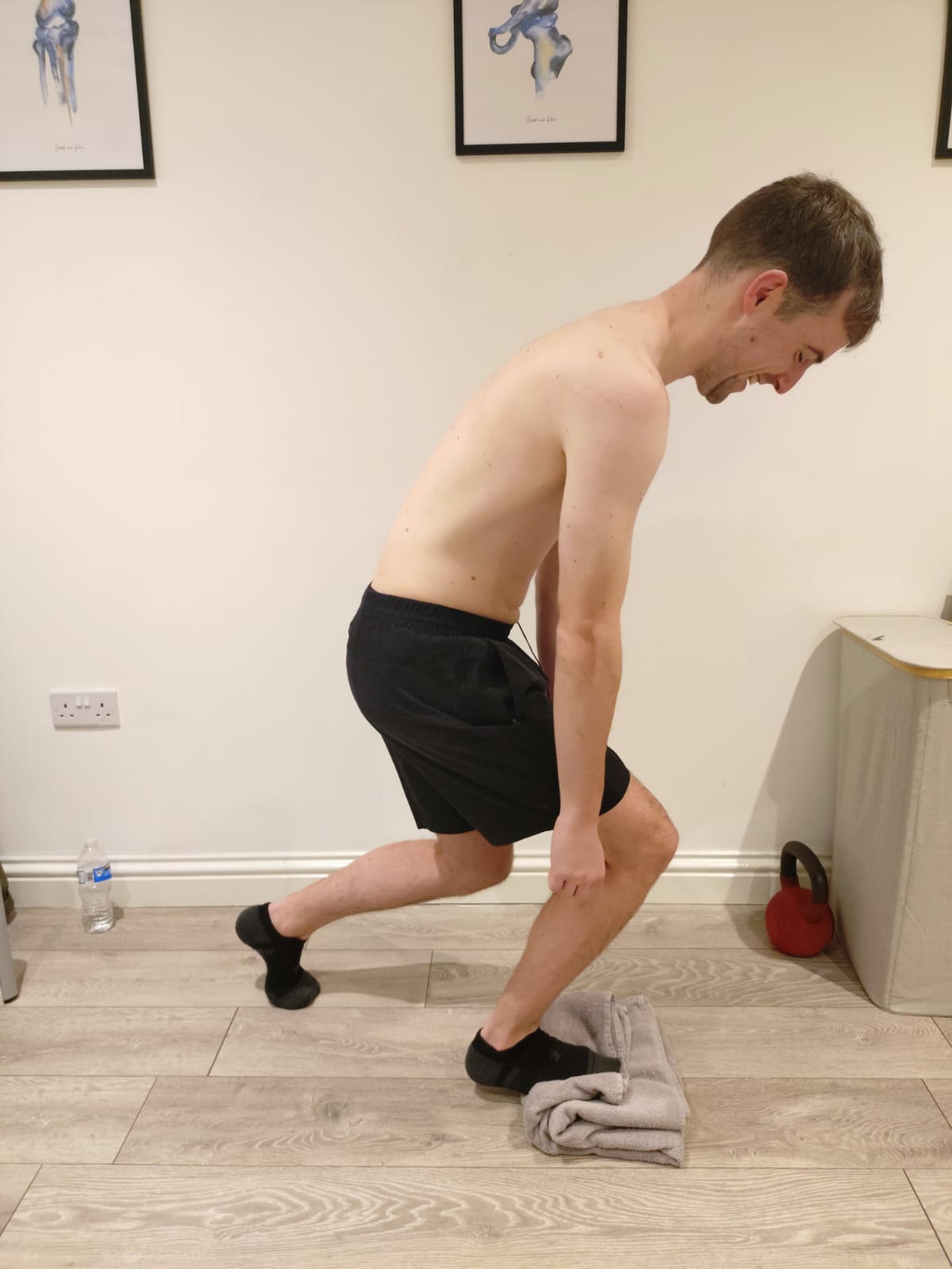 Sports rehabilitation exercise improving lower limb strength balance and functional movement Physiotherapy training targeting knee stability mobility and injury prevention Injury rehabilitation drill enhancing coordination proprioception and musculoskeletal control Strength and conditioning exercise supporting recovery performance and movement efficiency Functional rehabilitation training improving biomechanics stability and return to sport